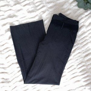 Body by Victoria Pinstripe Flare Leg Trousers, Belted Work Pants, Sz 6